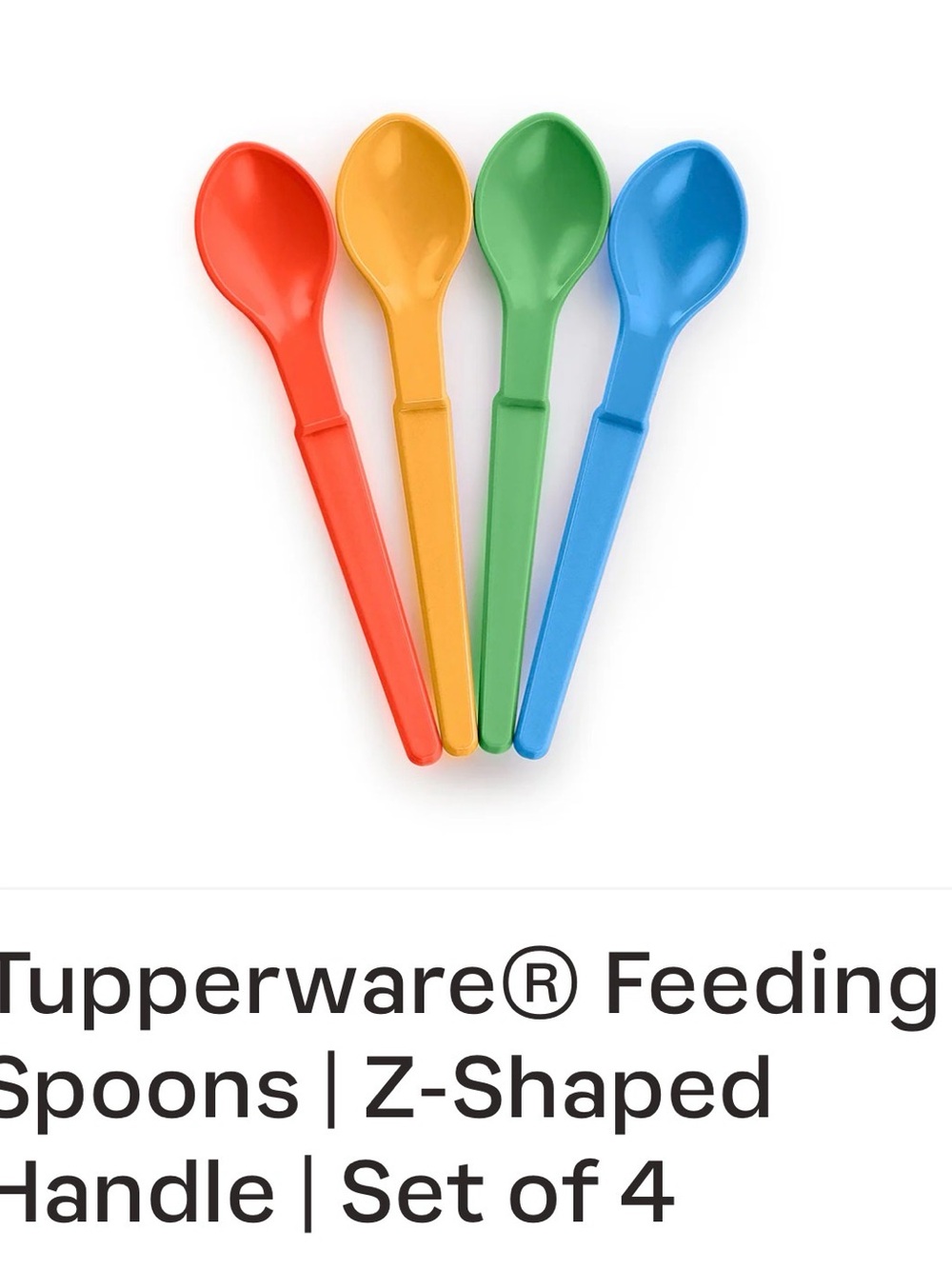 Tupperware Feeding Spoon Set - Red, Yellow, Green, Blue